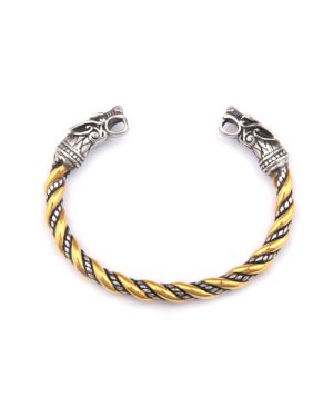دستبند Vikings دو سر اژدها طلایی